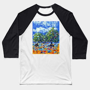 Mangroves at low tide (3242a) - Acrylic Baseball T-Shirt